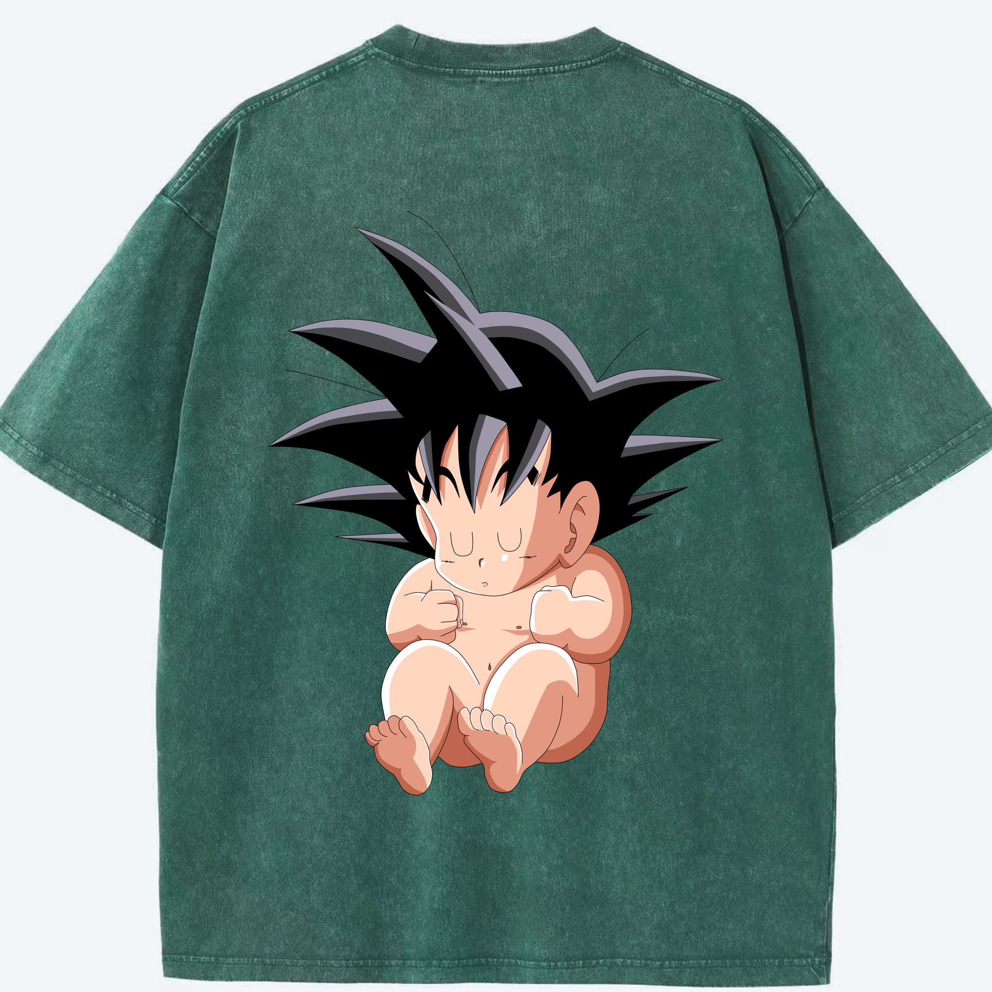 （画像用） ドラゴンボール 孫悟空（そん ごくう）Son Goku カカロット DRAGON BALL Kakarotto 綿100% ヴィンテージ風 半袖Tシャツ（背面プリント）